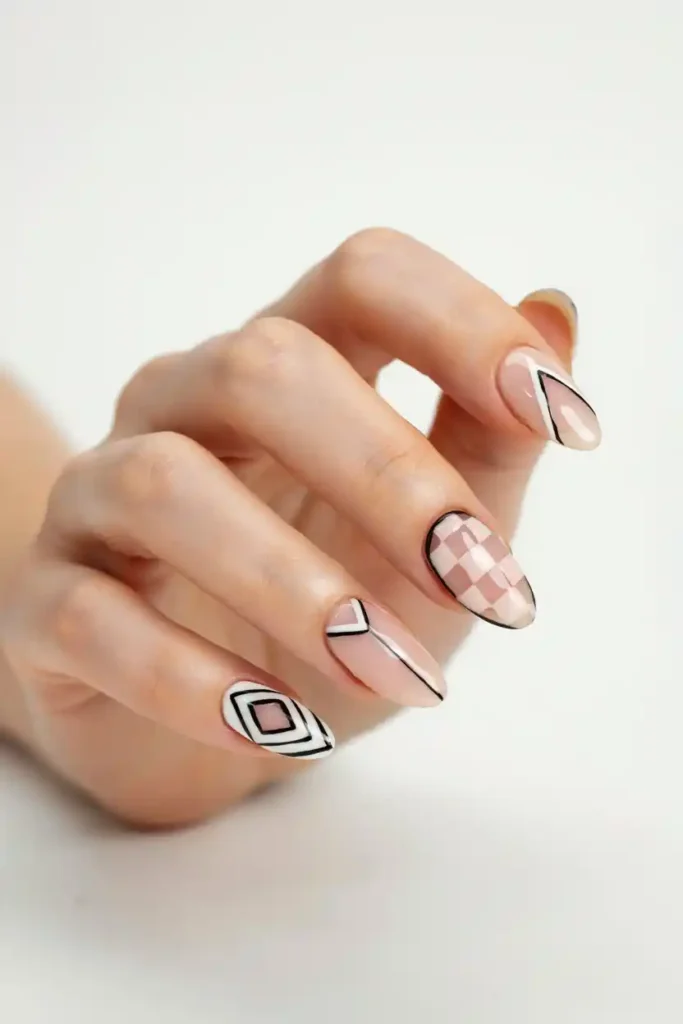 16 Top Trendy Long Nail Designs 8 Negative Space Nail Art