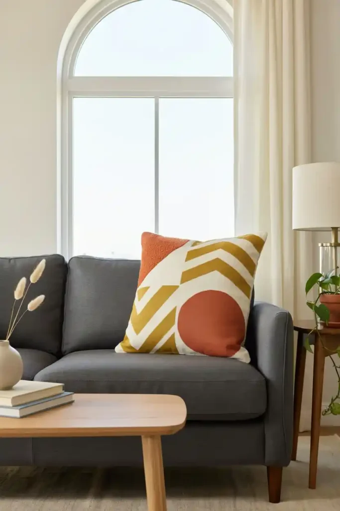 Orange and Yellow Geometric Pillows