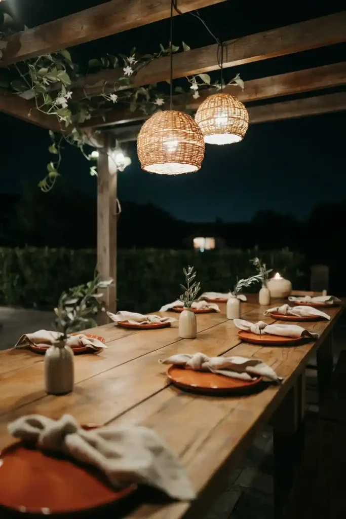 16 Minimalist Garden Lighting Ideas 8 Pendant Lights Hung from a Pergola