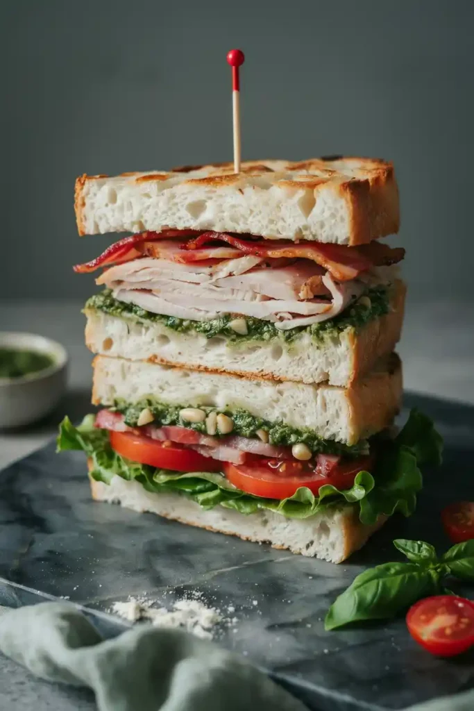 16 Creative Sandwich Recipe Ideas 5 Pesto Turkey Club Sandwich