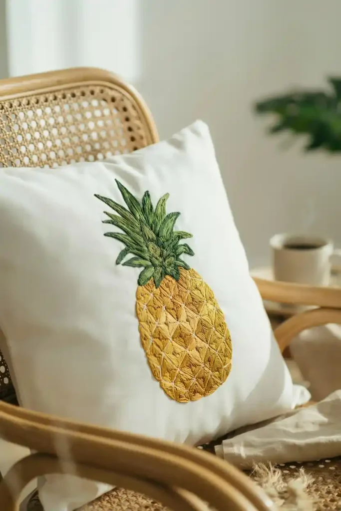 Pineapple Embroidered Pillows