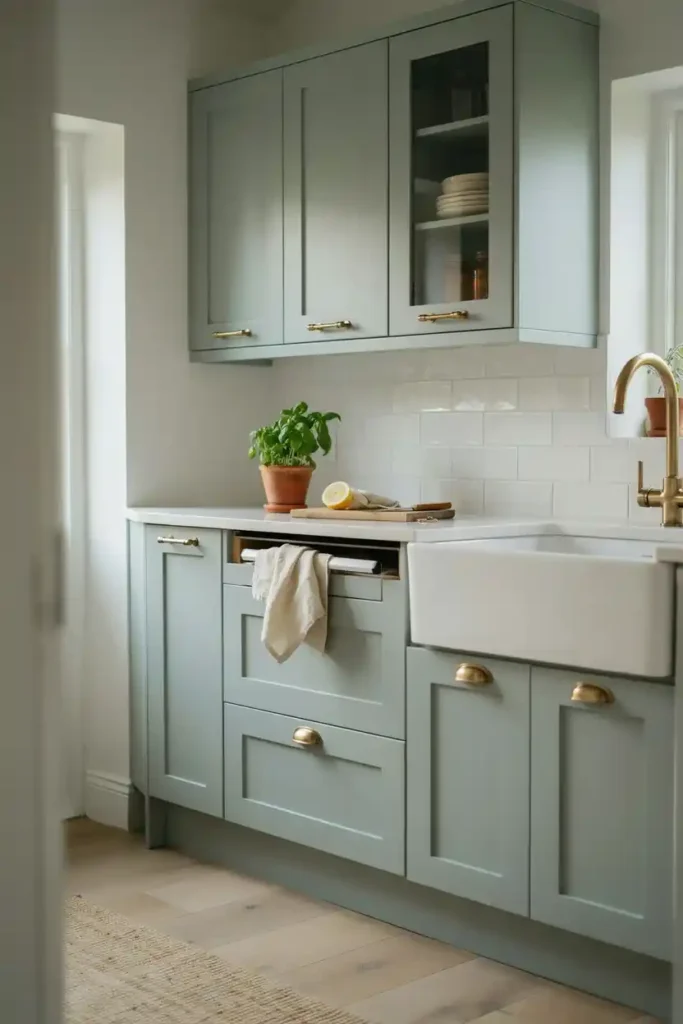 Sage Green Cabinet Paint Makeover