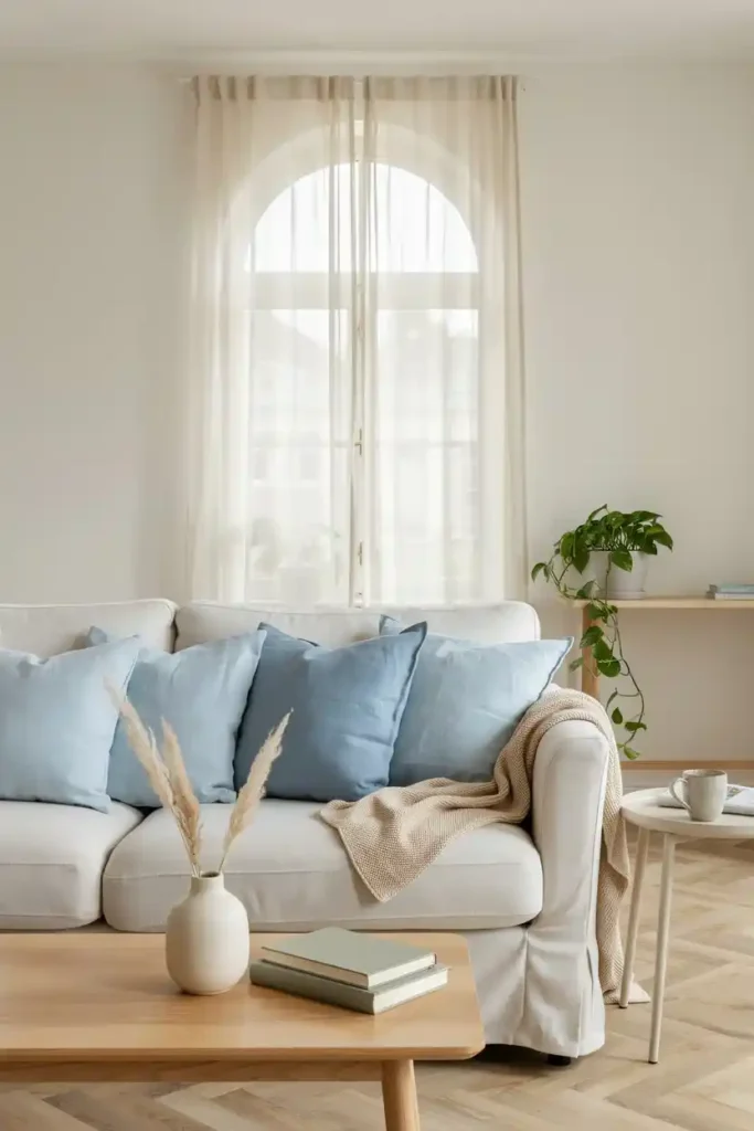 Sky Blue Linen Pillows