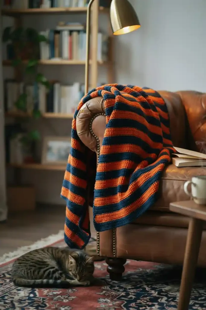 Striped Throw Blanket in Team Colors