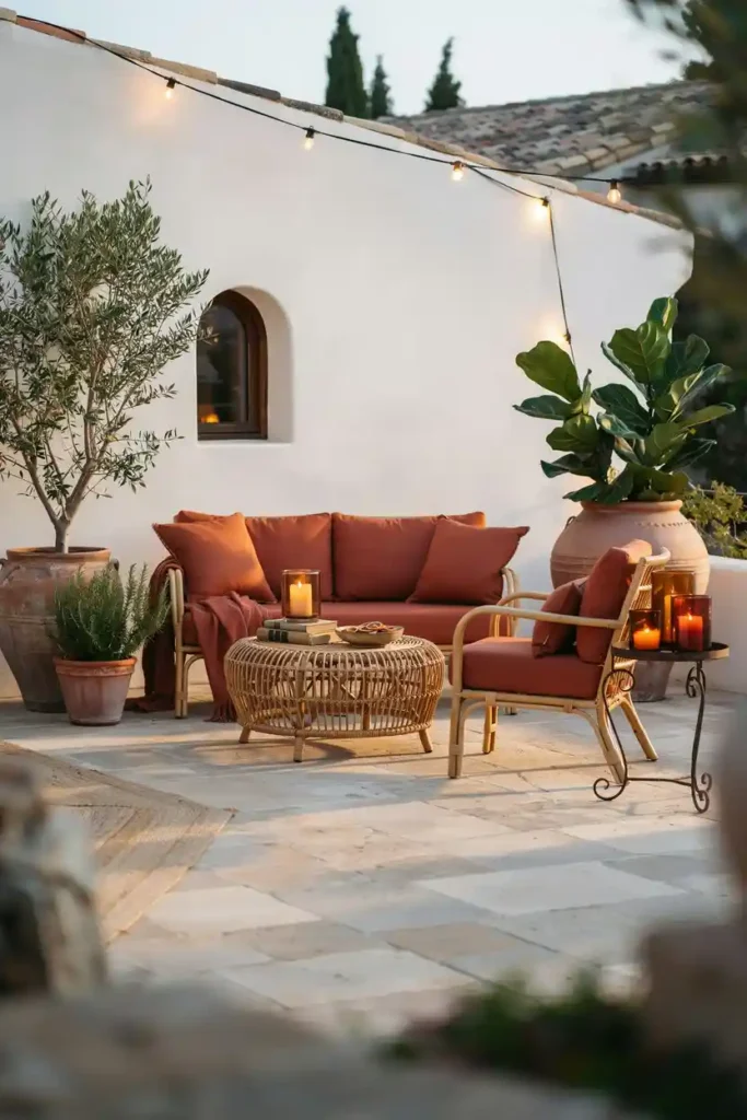 Style Wicker Furniture with Earthy Terracotta and Rust Tones