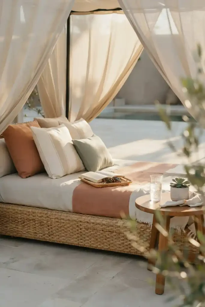 Wicker Daybed for a Resort-Inspired Patio Lounge
